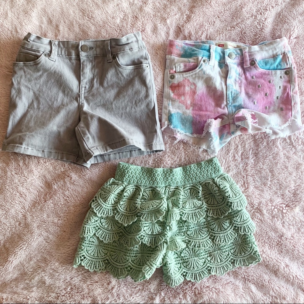 Toddler girl Sz 4 shorts lot Joyfolie Levis Ck